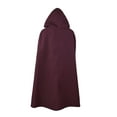 thumbnail image 3 of Hariumiu Woolen Cloak Coat Women Winter Cape Hooded Loose Mid Length Thick Warm Solid Color Keep Warm Wide Open Outdoor Cloak Shawl Women Hooded Cape, 3 of 8