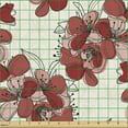 thumbnail image 2 of Ambesonne Floral Fabric by the Yard Upholstery, Birth of the Nature Design, 1 Yard, Ruby Pale Pink Cream, 2 of 5