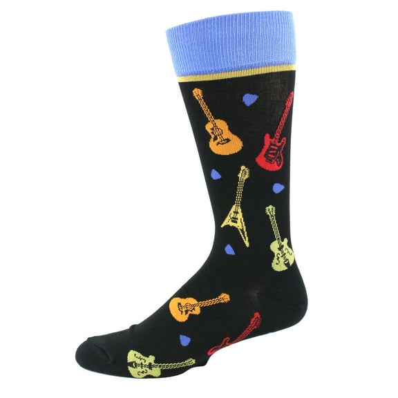Men's All Over Guitars Socks / Black