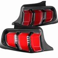 thumbnail image 1 of Spec D Tuning LT-MST10BKLED-TM Black Trim LED Tail Lights with Red Bar for 2010-2012 Ford Mustang, 1 of 4