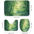 thumbnail image 3 of 4Pcs Green Bamboo Shower Curtain, Sunny Grass Plant Forest Shower Curtain Sets with Toilet Lid Cover, U-Shaped Mat and Non-Slip Rugs, Bathroom Decor Set, 72" x 72", 3 of 8