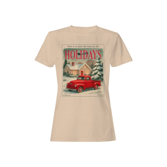 Vintage Holiday Red Truck Scene Women's T-shirt
