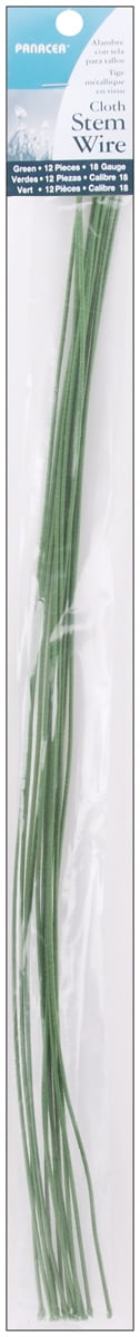 Panacea Products 18 Gauge Green Stem Wire, Cloth Covered, 12 Count