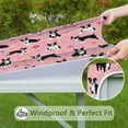 thumbnail image 6 of Boston Terrier Dogs and Flowers Square Fitted Tablecloth with Elastic Edge,Square Table Cover,Washable Elastic Table Cover for Home Kitchen Party Decor 36"x36", 6 of 6
