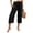 28# Black, variant on Capris Pants for Women Summer Casual Loose Elastic High Waist Straight 2026 Lounge Beach Cropped Trousers Khaki M