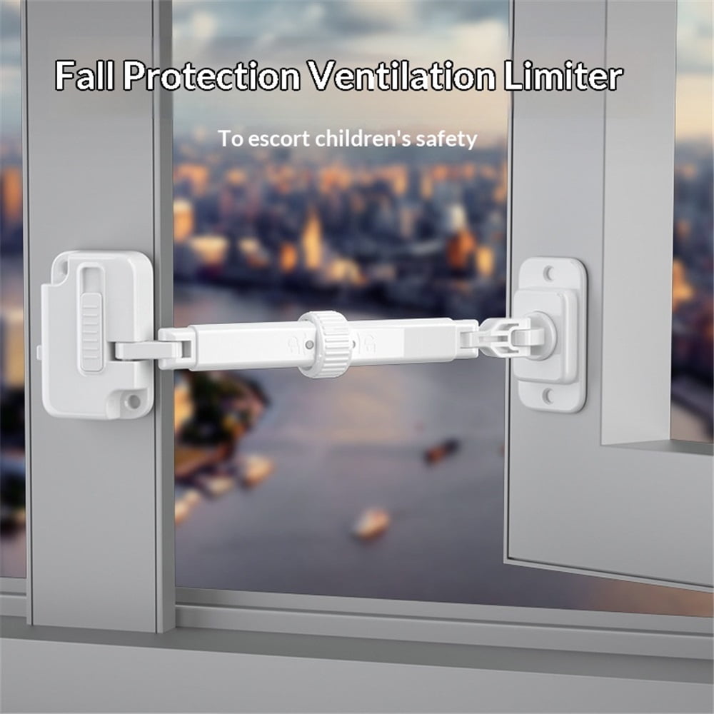3 Pack Updated Baby Window Safety Lock, Childproof Window Restrictor, Adjustable Guard for Door, Washing Machine, Cat Door (White)