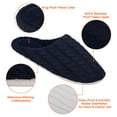 thumbnail image 5 of Unisex Closed Toe Indoor Home Slipper Comfy Cozy Soft Non-Slip Houseshoes, Navy Blue, 5 of 7