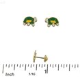 thumbnail image 2 of 18kt Yellow Gold  Green Turtle Screwback Earrings (5mm X 8mm), 2 of 3