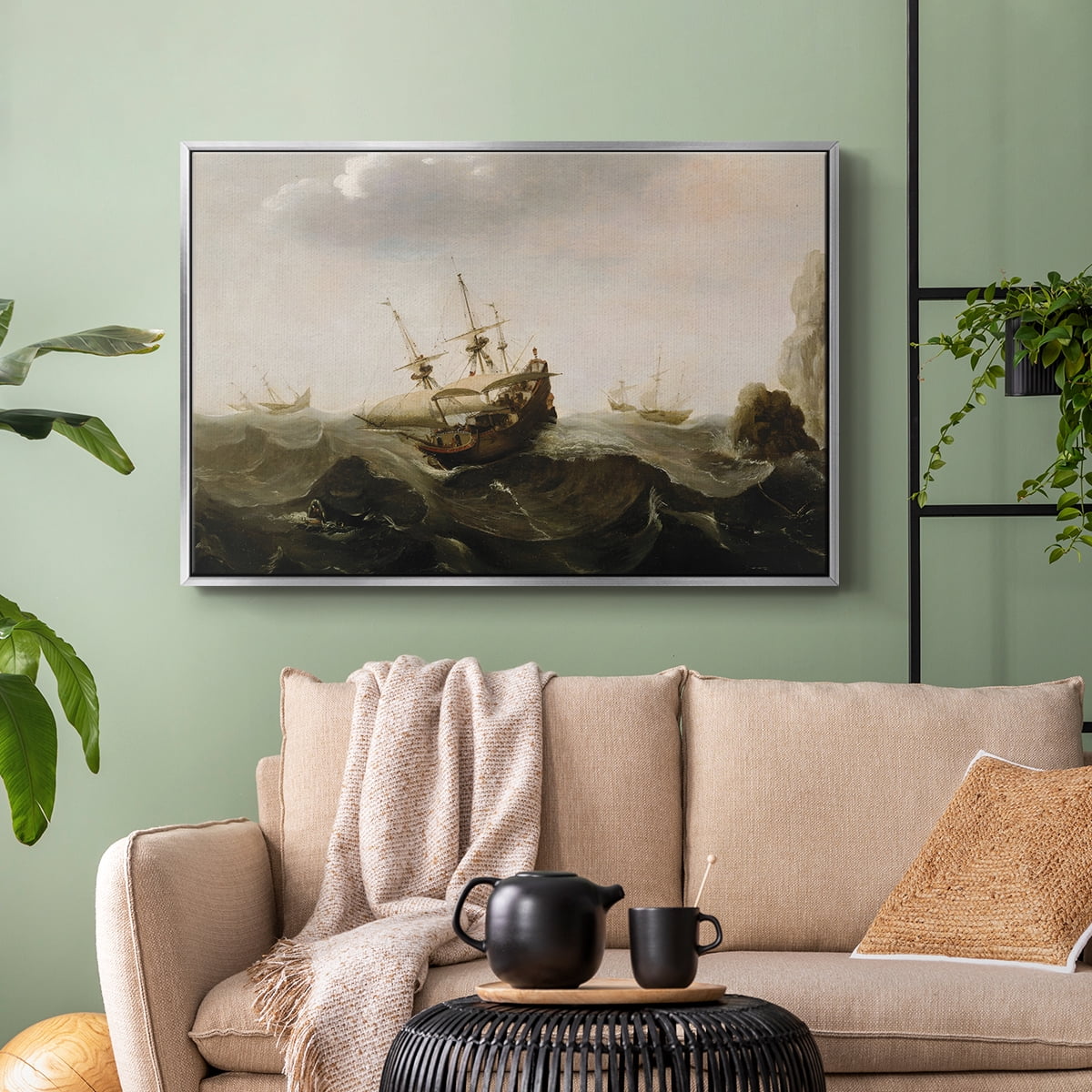 Vintage Landscape-CCLXV By Wexford Home Framed in Silver Wood Gallery Wrapped Canvas 25 in. x 37 in.