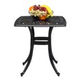 thumbnail image 2 of IVV 21" Square Garden Cast Aluminum Table - Patio Dining Table with 2" Umbrella Hole - Weather Resistant Outdoor Bistro Table for Porch Balcony Backyard - Black, 2 of 10