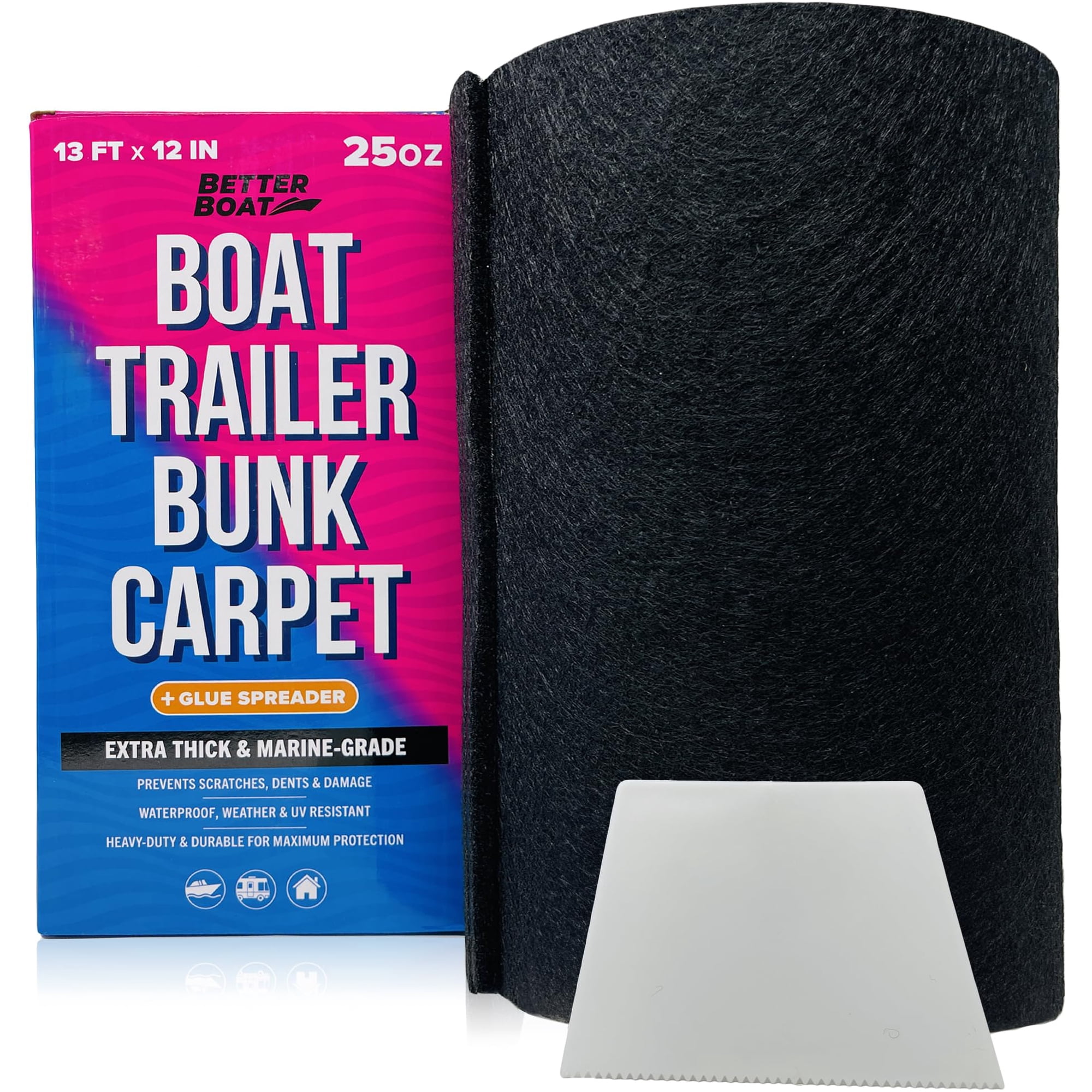 Boat Trailer Bunk Carpet for Boat Trailers Black Marine Carpet Boat Bunk Carpet for Trailer Bunk Board Runners Boat Carpet & Boat Lift Bunk Carpeting Replacement Bunker Material Covers 12 inch x 13Ft