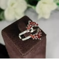 thumbnail image 2 of Dreamofdazzles Jewels 1.00 Ctw Marquise Cut Garnet Wedding Anniversary Engagement Wrap Band Ring 14K White Gold Plated 925 Sterling Silver 925 Sterling Silver -4, 2 of 5