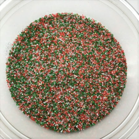 Christmas Mixes Christmas Jingle Mix Sanding Sugar Red Green White Topping Sprinkles 1 pound ()