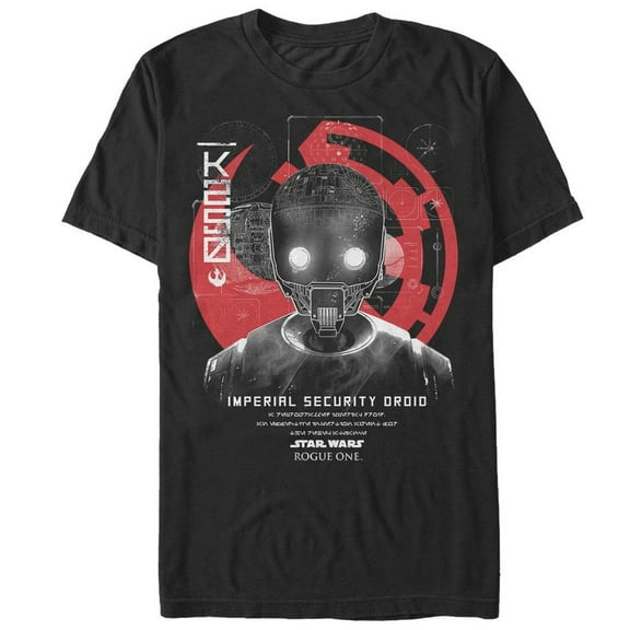 Men's Star Wars Rogue One K-2SO Imperial Droid Graphic Tee Black Medium