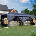 thumbnail image 2 of Sunmthink 10x20 Pop Up Canopy Tent, Waterproof Party Tent with 6 Removable Sidewalls, 3-Level Height Adjustable Event Tent, Instant Shelter for Wedding, Party, Commercial & Market Events,Blue, 2 of 9