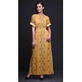 thumbnail image 2 of Bimba Rayon Leaves & Magnolia Floral Printed Womenâ€™s Long MaxiÂ&nbsp;DressÂ&nbsp;Gown With Side Slit-X-Large, 2 of 6