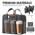 thumbnail image 4 of 6 Cup Drink Carrier for Delivery, Felt Reusable Coffee Cup Holder Bag, Portable Beverage Caddy with Handle for Car Travel, Grey, 4 of 8