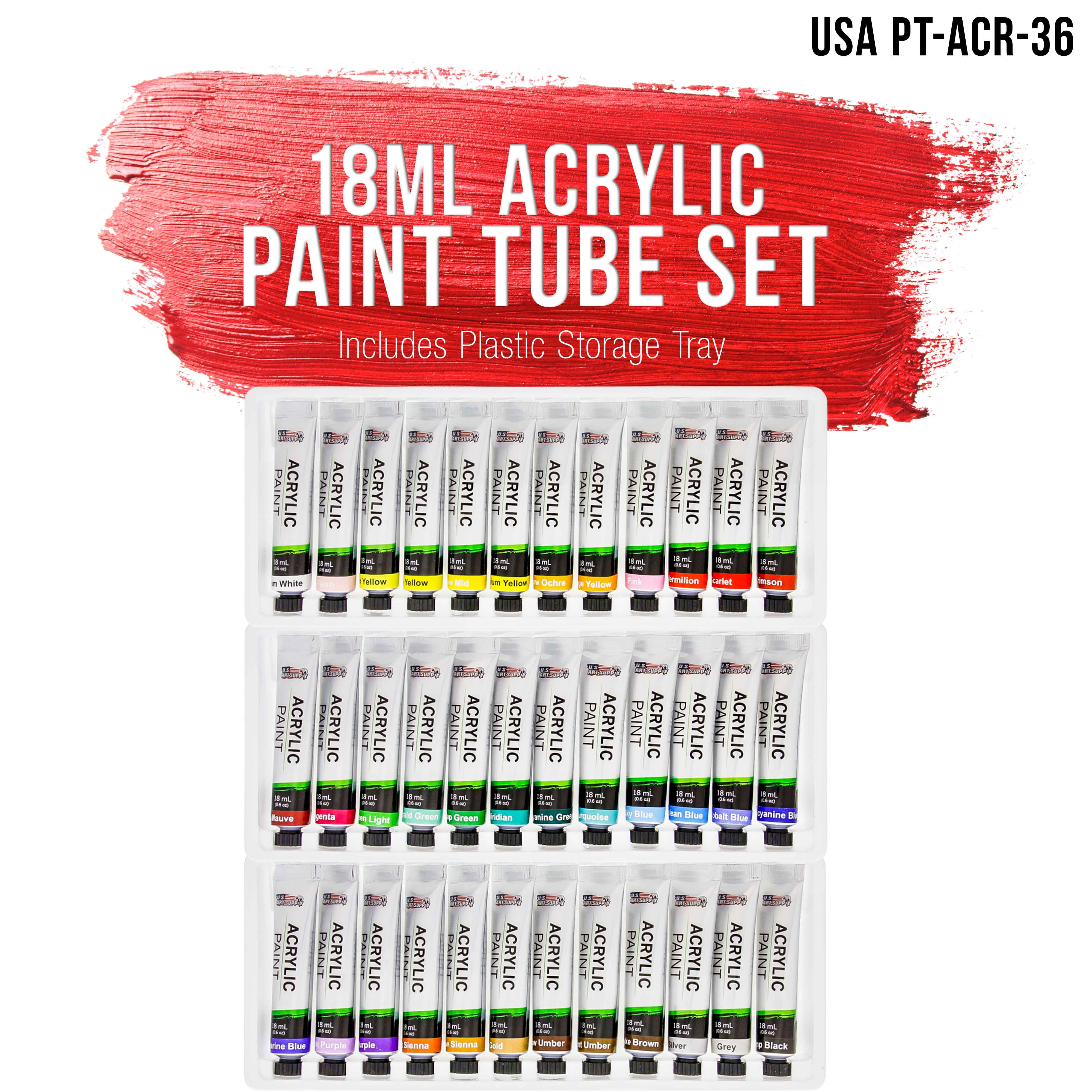 U.s. Art Supply Professional 72 Color Set of Acrylic Paint in Large 18ml  Tubes - for sale online