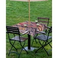 thumbnail image 4 of Fsddascl Southwest Aztec Outdoor Tablecloth - 54x54 Inch Square Dining Table Cover, Country Retro Ethnic Geometric Motifs Waterproof Outdoor Table Cloth with Umbrella Hole & Zipper for Picnic/Patio, 4 of 7