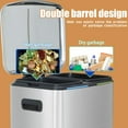 thumbnail image 2 of Kitchen Trash Can, 10 Gallon Garbage Can with Dual Inner Bins, Large Capacity 40 Liter Trash Can with Soft-Close Foot Pedal, Wide Stainless Steel Trash Bin, Rectangular Recycling Bin, Sliver, 2 of 6