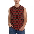 thumbnail image 1 of Fotbe Argyle Plaid Men's Camiseta sin Mangas Estampada para Hombres, Playera Casual para Gimnasio, Entrenamiento, Playa-Large, 1 of 7