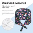 thumbnail image 4 of Kdxio Floral Rabbit Pattern Turban Hat for Women Men Comfortable Adjustable Cleaning Working Cap with Sweatband, 4 of 8