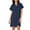 Navy, variant on Womens Dresses Casual Solid Color Short Sleeve Keyhole Neck Shift Shirt Dresses Ideal for Office and Summer Daily Wear, Size S-XXL