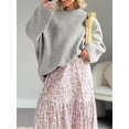 thumbnail image 3 of Women Autumn Winter Knit Sweater Long Sleeve Crew Neck Oversized Sweatshirts Casual Knitwear, 3 of 4
