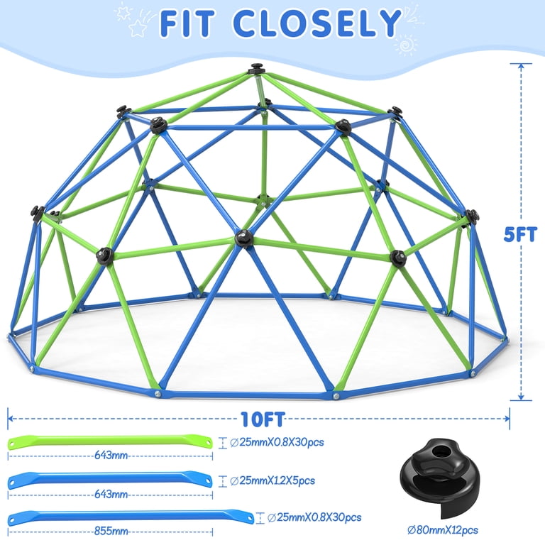 WOSTOO 10-Ft Dome Climber Jungle Gym for Kids, Ages 3-10 photo 6