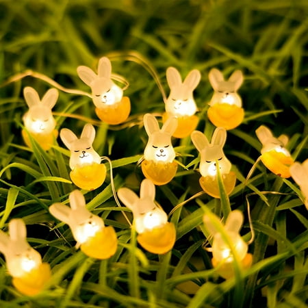 

Rabbit Fairy Lights Easter String Lights Cute Bunny Decorative Light LEDs Battery Operated with Remote Warm White Night Light for Bedroom Kids Spring Indoor Outdoor Decoration