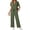 Armygreen, variant on Two Piece Lounge Sets for Women Vacation Travel Outfits Dressy Casual V Neck Short Sleeve Tops Wide Leg Pants Fashion Outfits