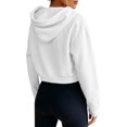 thumbnail image 3 of Womens Zip Up Hoodies Cropped Jackets Fall Clothes 2026 Casual Lightweight Long Sleeve Cropped Sweatshirt(White,M), 3 of 6