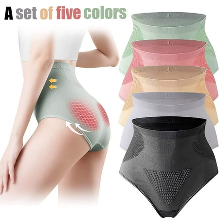 

5PCS Graphene Honeycomb Vaginal Tightening & Body Shaping Briefs for Women High Waisted Underwear Tummy Control Panties