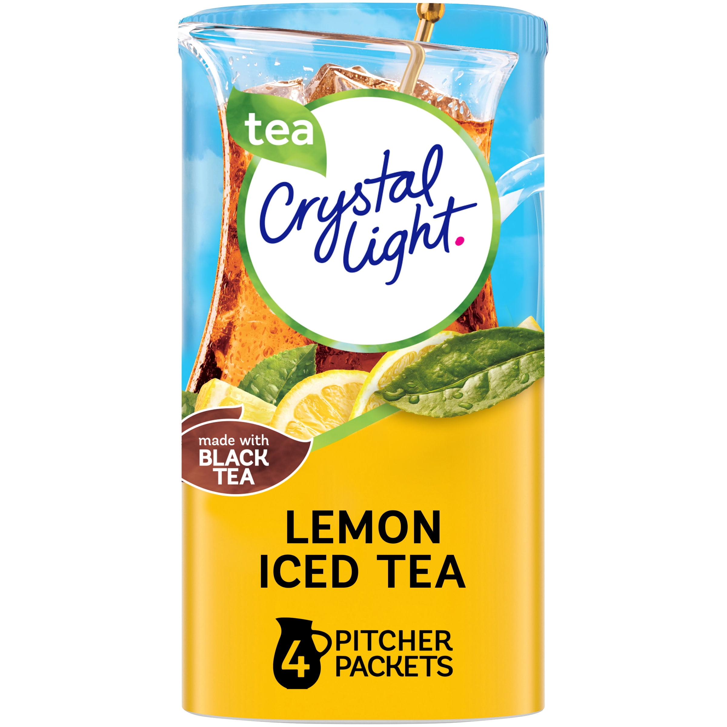 Crystal Light Lemon Iced Tea Naturally Flavored Powdered Drink Mix, 4