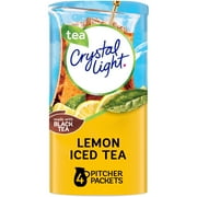 Crystal Light Lemon Iced Tea Naturally Flavored Powdered Drink Mix, 4 ct Pitcher Packets