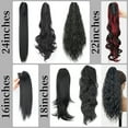 thumbnail image 3 of Synthetic Long Straight Claw Clip On Ponytail Hair Extensions 24Inch Heat Resistant Pony Tail Hair piece For Women Daily Party, 3 of 10