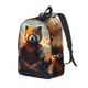 thumbnail image 1 of Disketp Prairie Meditating Raccoon Mochila de Lona Estampada, Mochila Escolar de Viaje Ligera para Estudiantes y Portátil-Small, 1 of 5