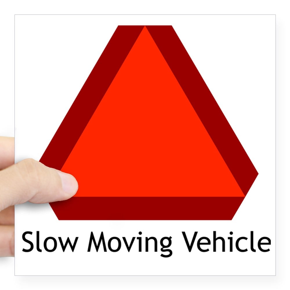 CafePress Slow Moving Vehicle Sign Rectangle Sticker Square Sticker