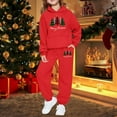 thumbnail image 2 of Girls Boys Christmas Sweatsuit Set 2 Piece Graphic Long Sleeve Pullover Holiday Tops Jogger Set Girls Size 9-10 Years Clothes, 2 of 4