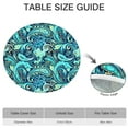 thumbnail image 6 of 44Inch Fitted Tablecloth for Round Tables, Boho Floral Design with Elastic Edge Stretch Cover for 38 to 42 Inch Tables, Party & Dining Use, 6 of 7