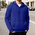 thumbnail image 1 of MHFRRA Sudadera con Capucha y Cremallera de Un Cuarto, Informal, Forrada, Cómoda, Suave, Cálida, para Invierno, Otoño, Exterior, Deportiva, con Capucha Azul, 1 of 4