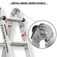 thumbnail image 3 of iRerts Ladders, 17ft Multifunctional Aluminum Alloy Telescopic Ladder, Portable A Frame Ladder with Embedded Lock and Non-Slip Foot Pad, Adjustable Extension Ladder for Household Engineering, Silver, 3 of 12