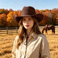 thumbnail image 2 of LILIYA Packable Western Cowboy Hat for Women and Men, Lightweight Travel Hats with Adjustable Fit, Wide Brim Sun Protection Headwear for Camping Hiking and Holiday Trips, 2 of 5