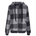 thumbnail image 4 of Admvng Winter Coats for Women Zipper Hooded Plaid Cardigan Long Sleeve Hooded Jackets,Sizes S-2XL, 4 of 5