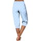 thumbnail image 5 of Mujeres Capri Pantalones Casual Suelto Largo Pantalones de Color Sólido con Corbata Elástica Cintura Y Bolsillos, 5 of 6