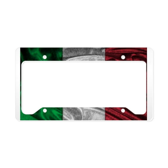 CafePress - Italian Flag Graphic License Plate Holder - Aluminum License Plate Frame, License Tag Holder