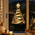 thumbnail image 4 of Miwamany Christmas Window Clings, Golden Ribbon Star Christmas Tree Decals, Reusable Static Cling Stickers for Glass Door Window, Christmas Decorations Indoor, 17.7 Inch, 4 of 7