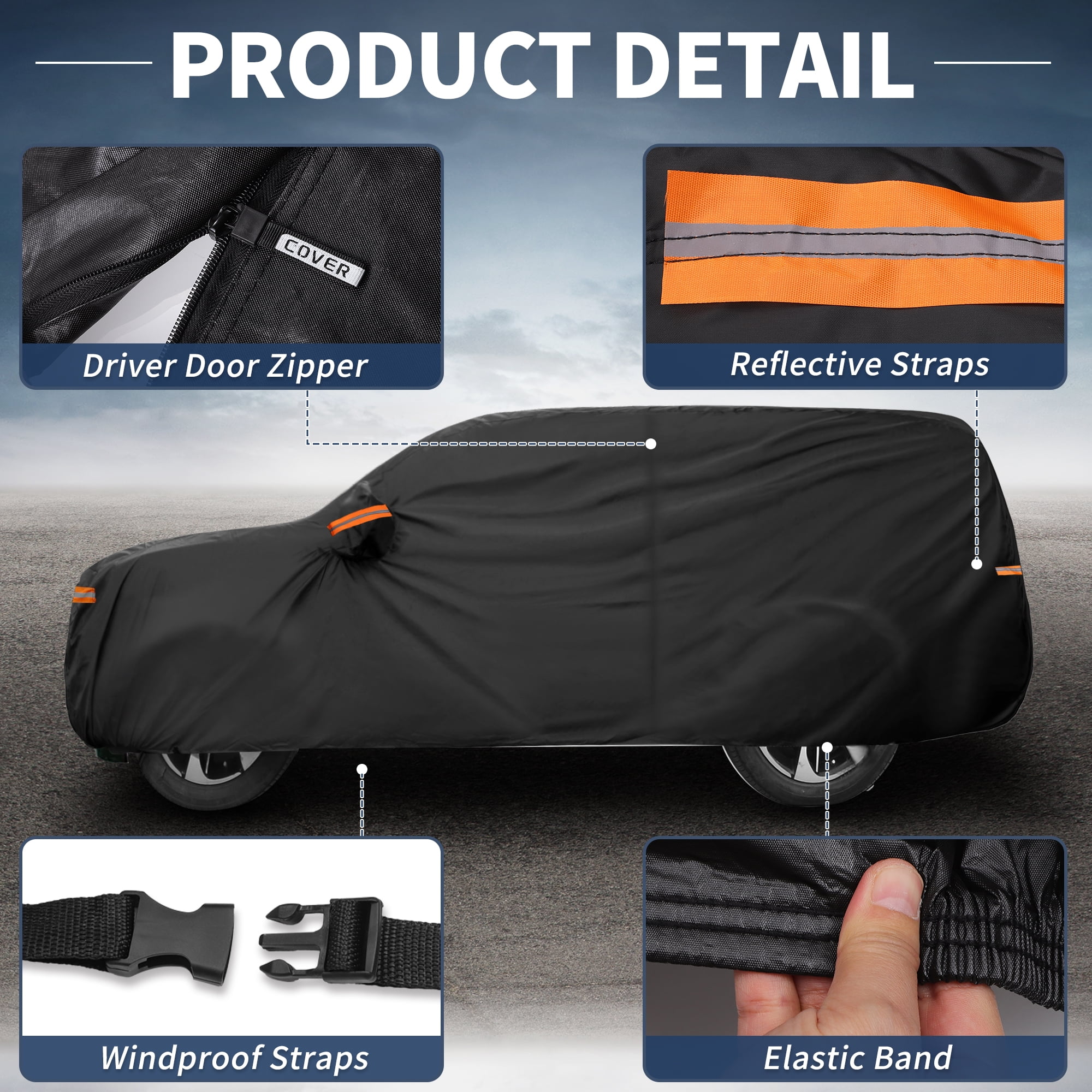Unique Bargains Aluminum Car Cover for Ford Expedition 212.6"x79.13"x64.96"