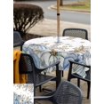 thumbnail image 4 of Outdoor Tablecloth with Umbrella Hole and Zipper, Blue Teal Fall Square Table Cloth 54x54 Inch Waterproof Tablecloth, Thanksgiving Pumpkins Watercolor Botanical Picnic Table Cover for Patio Camping, 4 of 7