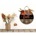 thumbnail image 2 of Hello Fall Front Door Sign Funny Wreaths Hanging Wooden Plaque Decoration Round Rustic Wood Farmhouse Porch Decor for Home Front Door Decor, 12 x 12 Inch, 2 of 5